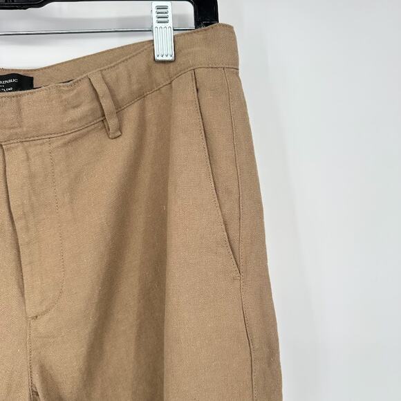 Banana Republic Linen Blend Shorts Mens 7" Tan Size 32 Casual Chino Coastal - Picture 2 of 9